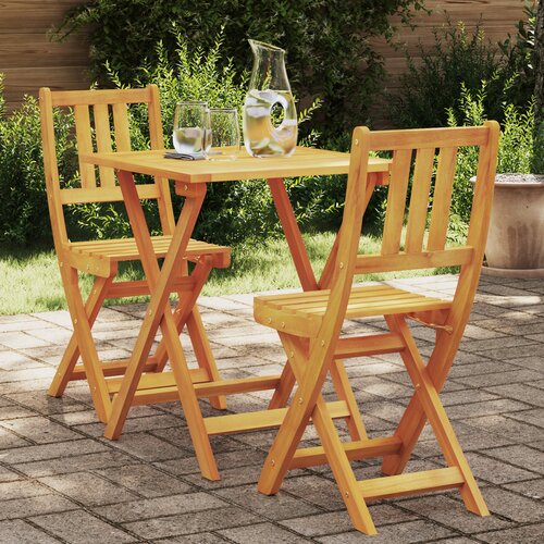 VidaXL 3-dijelni sklopivi bistro set od masivnog bagremovog drva Slike