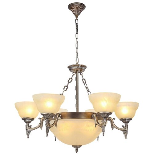 Brilagi Luster na lancu DAHLIA 9xE27/40W/230V prečnik 74 cm mesing Slike