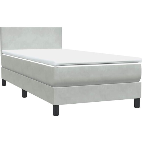 Box Spring krevet s madracem svijetlo sivi 80x220 cm samt Slike