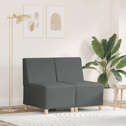 vidaXL Modularna sofa enota brez naslonov 2 pcs Temno siva Cene