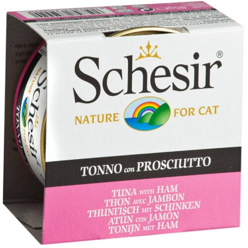Schesir cat adult tunjevina & šunka konzerva 85g hrana za mačke Slike