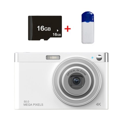 SARAHE C13 2,88-palčni 4K 8X optični zoom teleskopski objektiv HD digitalni fotoaparat, specifikacije: bela + čitalnik kartic + 16G, (22136804) Cene