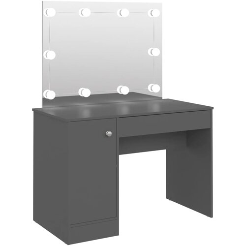  Stolić za &amp;scaron;minkanje s LED svjetlima 110 x 55 x 145 cm MDF sivi Slike