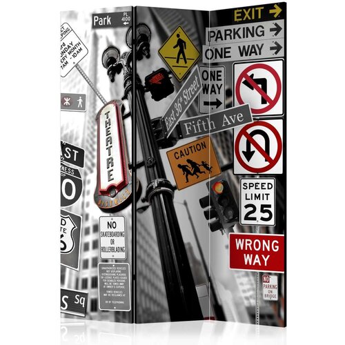  Paravan u 3 dijela - New York Signs [Room Dividers] 135x172 Slike