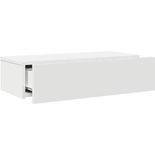  Zidna polica s ladicama bijela 60x26,5x15 cm izrađeno drvo Slike