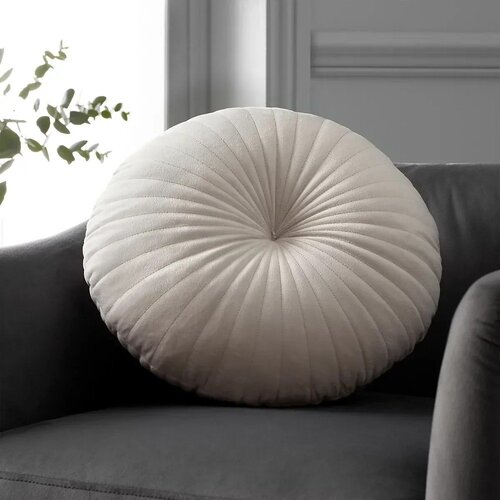 Catherine Lansfield Žametna okrasna blazina &amp;oslash; 40 cm Round Soft Touch &amp;ndash; Slike