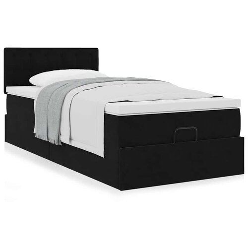 vidaXL Otomanski okvir kreveta s madraca crni 90x190cm baršunasti Cijene