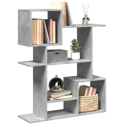 VidaXL Pregrada s knjižno omaro betonsko siva 92x29x112 cm inž. les Slike