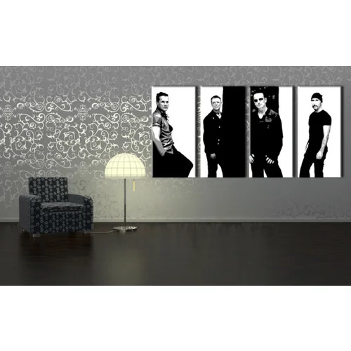  Ručno slikane slike na platnu na platnu POP Art U2 in Black 4-dijelna ()