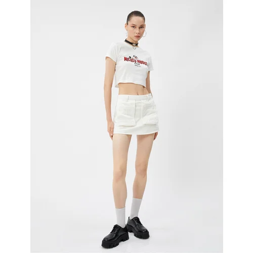 Koton Rachel Araz X Cotton - Cargo Mini Shorts Skirt With Pocket Cotton