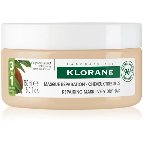 Klorane Cupuaçu Bio Bio regenerirajuća maska za kosu za izrazito suhu kosu 150 ml