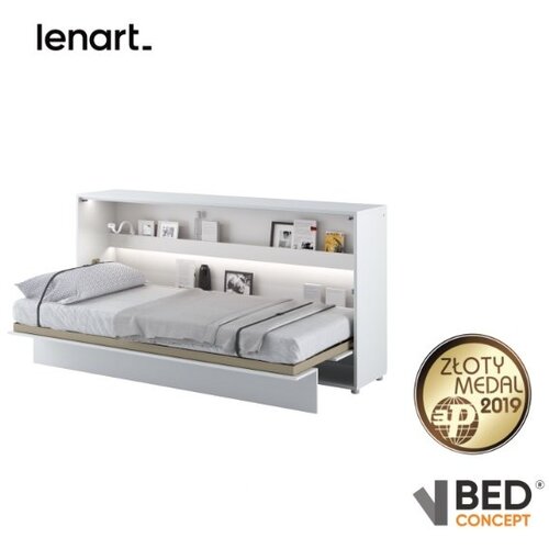 Bed Concept krevet u ormaru BC-06 bijela visoki sjaj - 90x200 cm Slike