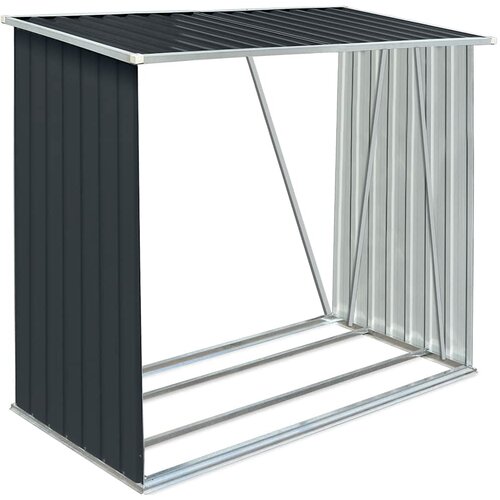  Vrtna ostava za drva pocinčani čelik 163 x 83 x 154 cm antracit Slike