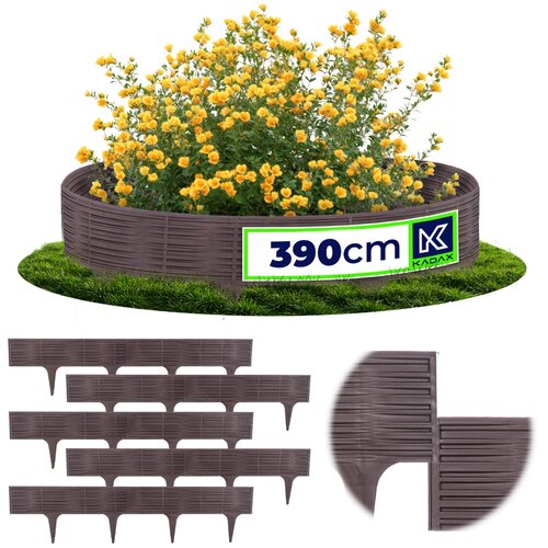 KADAX Obroba trate Vrtna palisada Ograja za vožnjo rjava 390 cm 5 kosov, (5000358127) Cene