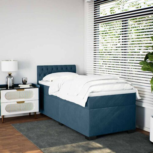 Box spring krevet s madracem plavi 100x200 cm bar&amp;scaron;unasti Slike