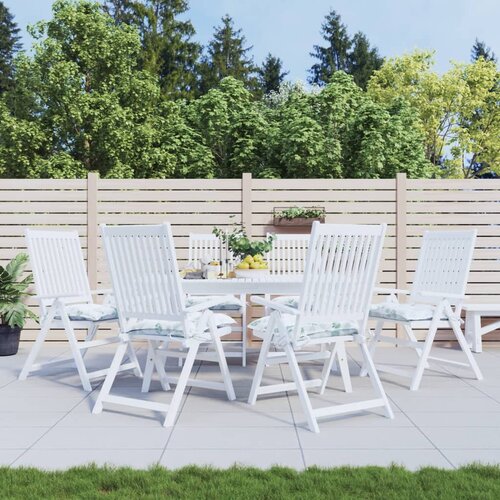 VidaXL Blazina za stol 6 kosov vzorec z listi 40x40x7 cm blago Slike