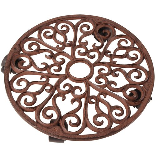 Esschert Design Kovinski mobilni podstavek za cvetlične lonce ø 34,5 cm Ornament – Cene