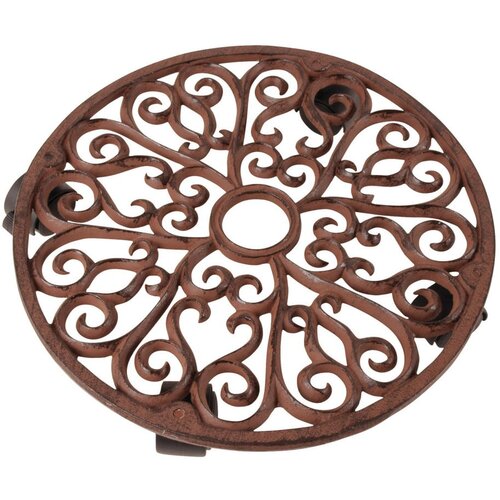 Esschert Design Metalni mobilni stalak za tegle za bilje &oslash; 34,5 cm Ornament &ndash; Cijene
