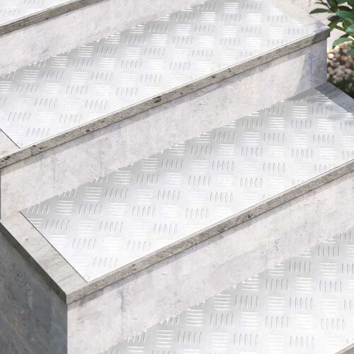  Stepenica Pravokutni 4 pcs Srebrno 90 x 30 cm Aluminij Slike