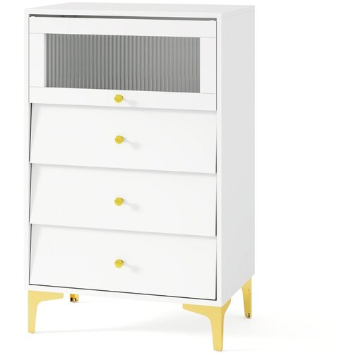 Costway Kredenca s 3 predali Bela, (5000007201) Cene