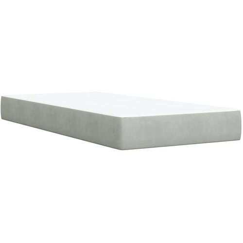 vidaXL Box spring postelja z vzmetnico svetlo siva 90x200 cm žamet Cene
