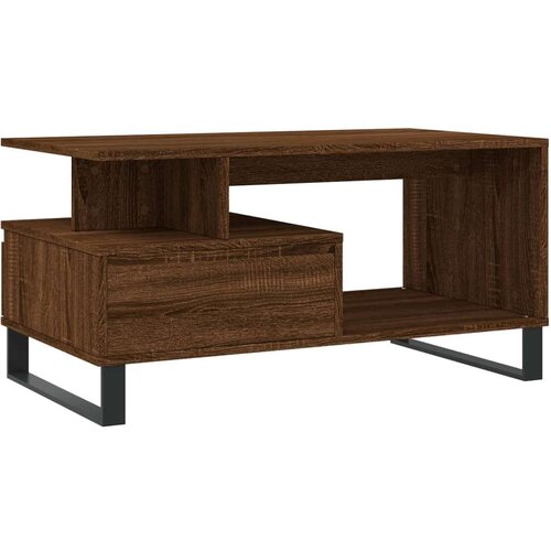 vidaXL Stolić za kavu smeđi hrast 90x49x45 cm konstruirano drvo Cijene