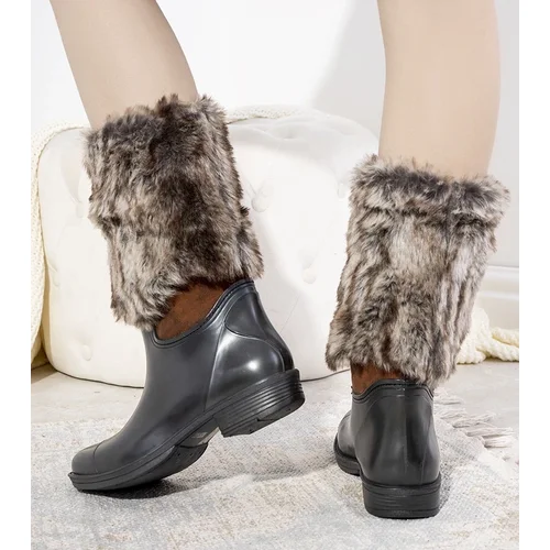 D/CEO Black boots with fur Corrales