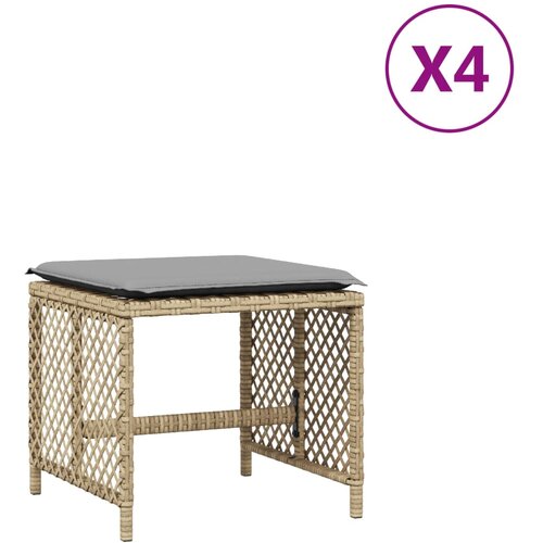 Maison Chic Vrtni stolčki - Vrtni stoli z blazinami 4 kosi bež 41x41x36 cm poli ratan JS1110, (21878254) Slike
