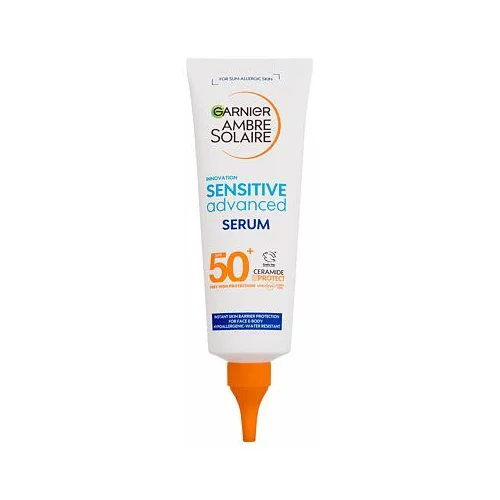 Garnier Ambre Solaire Sensitive Advanced Serum SPF50+ serum za zaščito pred soncem za telo in obraz 125 ml