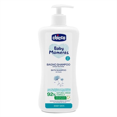 Chicco Baby Moments Bath Shampoo &amp;scaron;ampon za celotno telo za otroke od rojstva 0 m+ 500 ml Slike