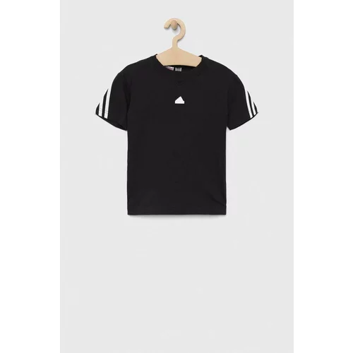Adidas Dječja pamučna majica kratkih rukava U FI 3S boja: crna, s aplikacijom