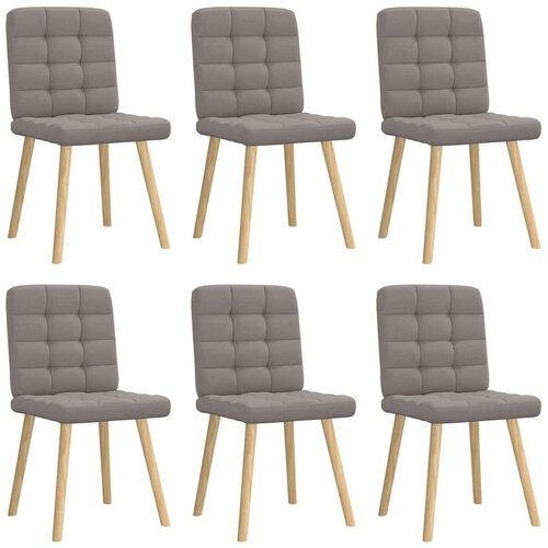  Jedilni stoli 6 kosov taupe blago, (21832395) Slike