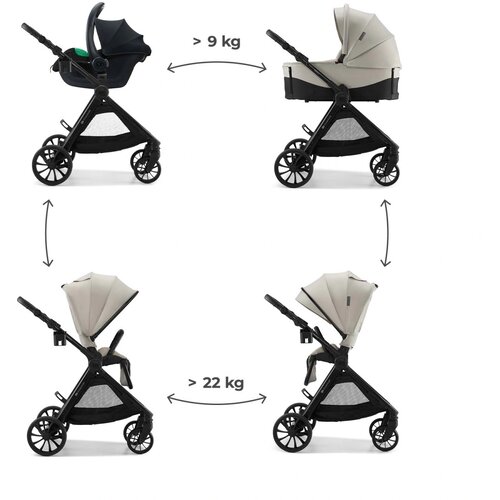 Kinderkraft KOLICA ZA BEBE SET 3U1 VESTO 2 BEIGE Slike