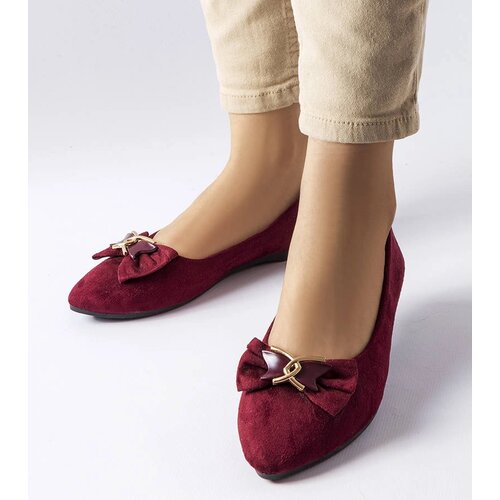 Gemre Burgundy Pointed Toe Ballet Flats Jetté Cijene