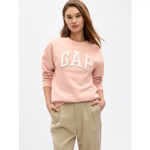 GAP Sweater majica 'HERITAGE' roza / bijela