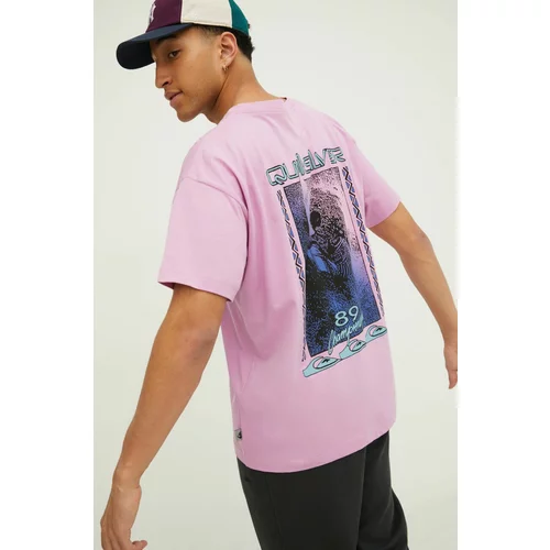 Quiksilver Bombažna kratka majica moški, vijolična barva