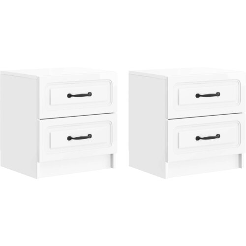  Noćni ormar 2 pcs Bijela visokog sjaja 43 x 34,5 x 44,5 cm Cene