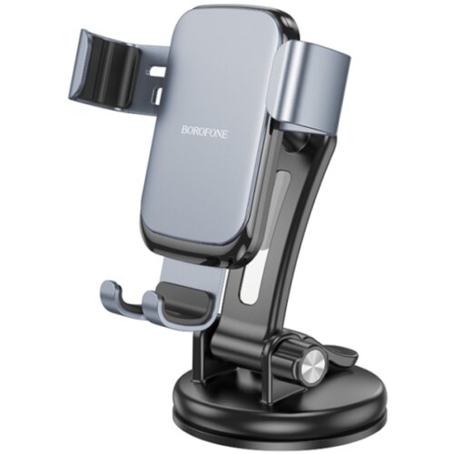 Univerzalni auto držač nosač za mobitel BOROFONE BH95 Warrior gravity car center console black metal gray Cijene