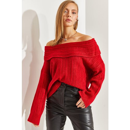 Bianco Lucci Women&amp;#039;s Turndown Collar Sweater Slike