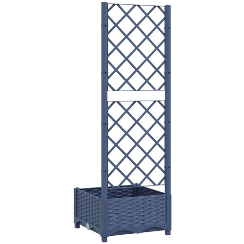  Vrtna žardinjera s re&amp;scaron;etkom plavo-siva 40x40x121,5 cm PP Slike