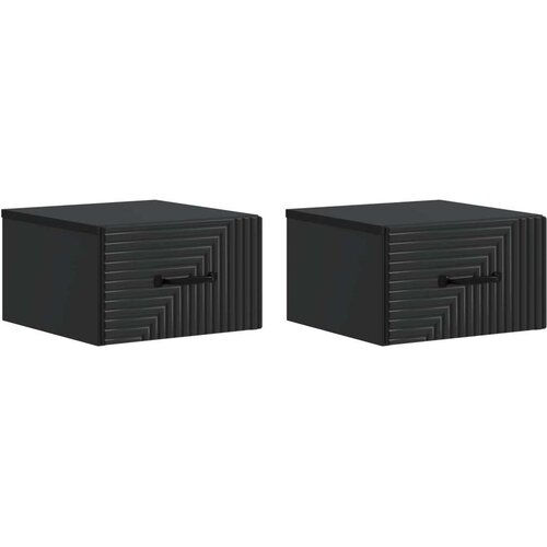  Noćni ormarić za montažu na zid 2 pcs Crna 34 5 x 33 x 20 cm Cene