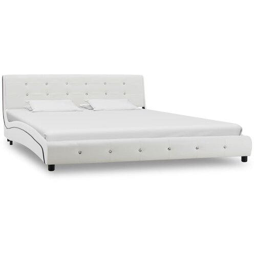 VidaXL Okvir za krevet od umjetne kože bijeli 160 x 200 cm Slike