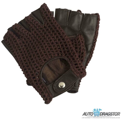 SW kožne rukavice za vožnju tamno braon bez prstiju veličina m Cene