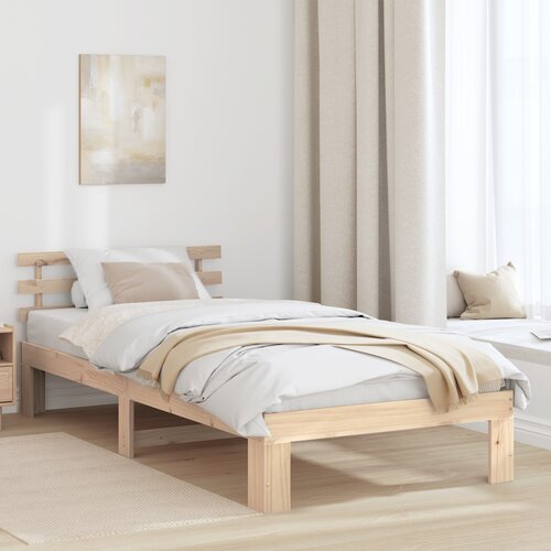 VidaXL Naravna postelja iz borovine Naravna Trden les 80 x 200 cm Slike