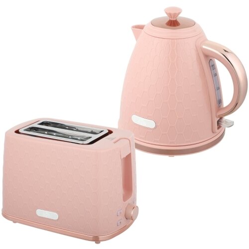 Nesta Komplet grelnika vode in toasterja 1,7 L, roza, 2200 W, hitro kuhanje, samodejni izklop, toaster za 2 rezini s pladnjem za drobtine, (5000493955) Cene