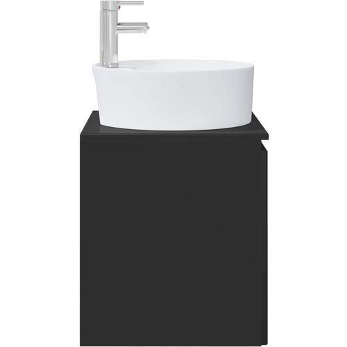  Umivaonik s policom Crna 49,5 x 44,5 x 65 cm Konstruirano drvo Slike