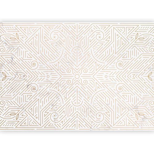  Foto tapeta - Geometric Pattern Shades of Gold and Marble Stone 147x105 Slike