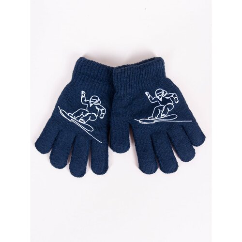 Yoclub Kids's Gloves RED-0200C-AA5A-003 Navy Blue Slike