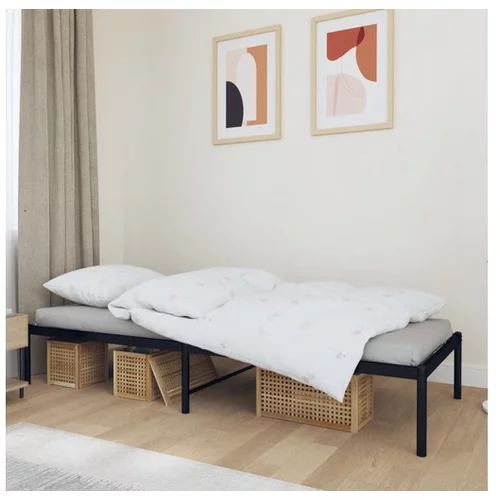  Kovinski posteljni okvir črn 75x190 cm