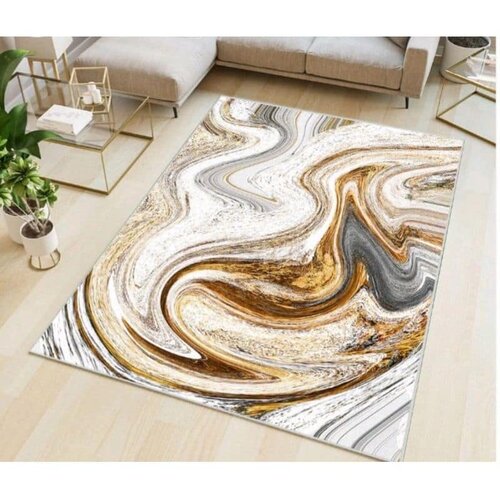  Tepih sa gumenom podlogom 120x180cm - Belo-narandžasti mermer tg-1196 Cene